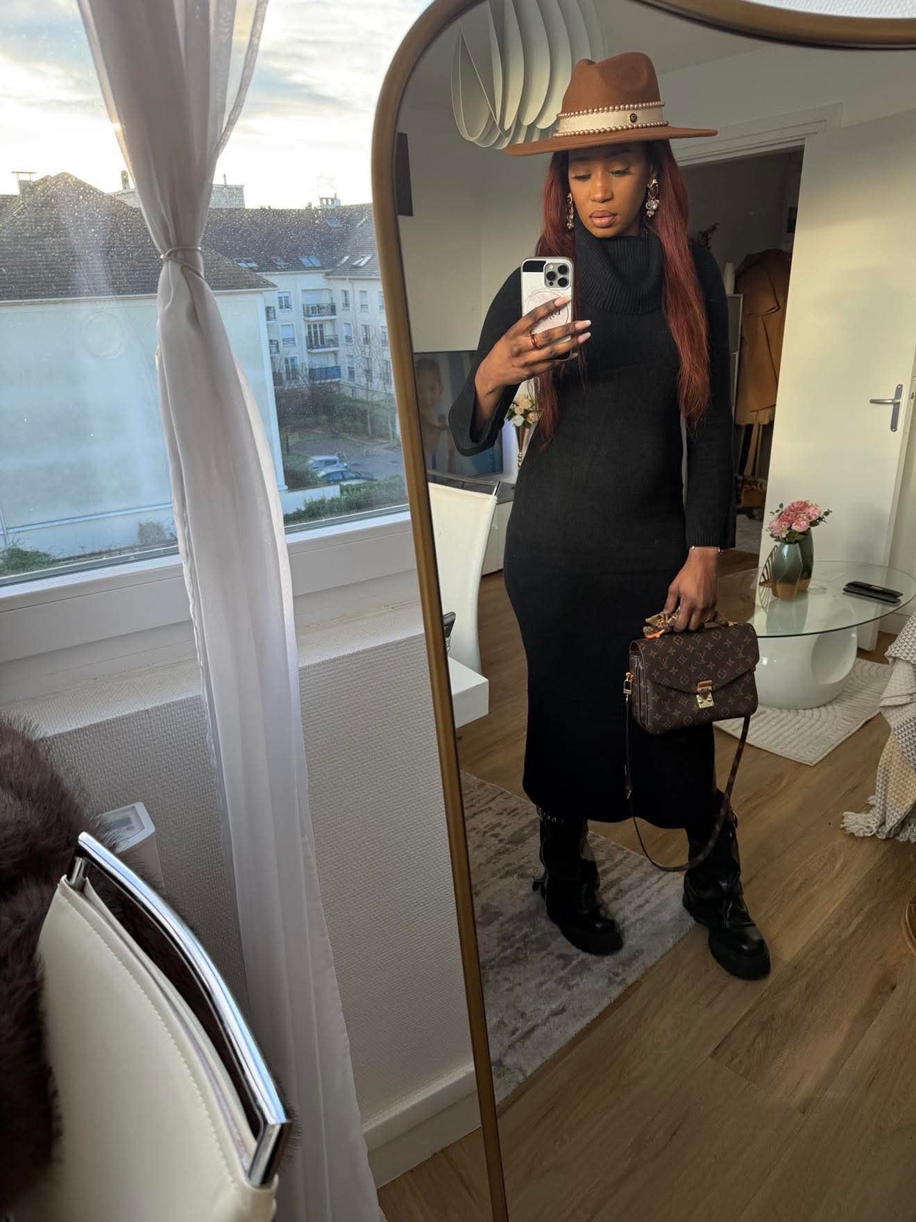 Robe pull avec col bateau