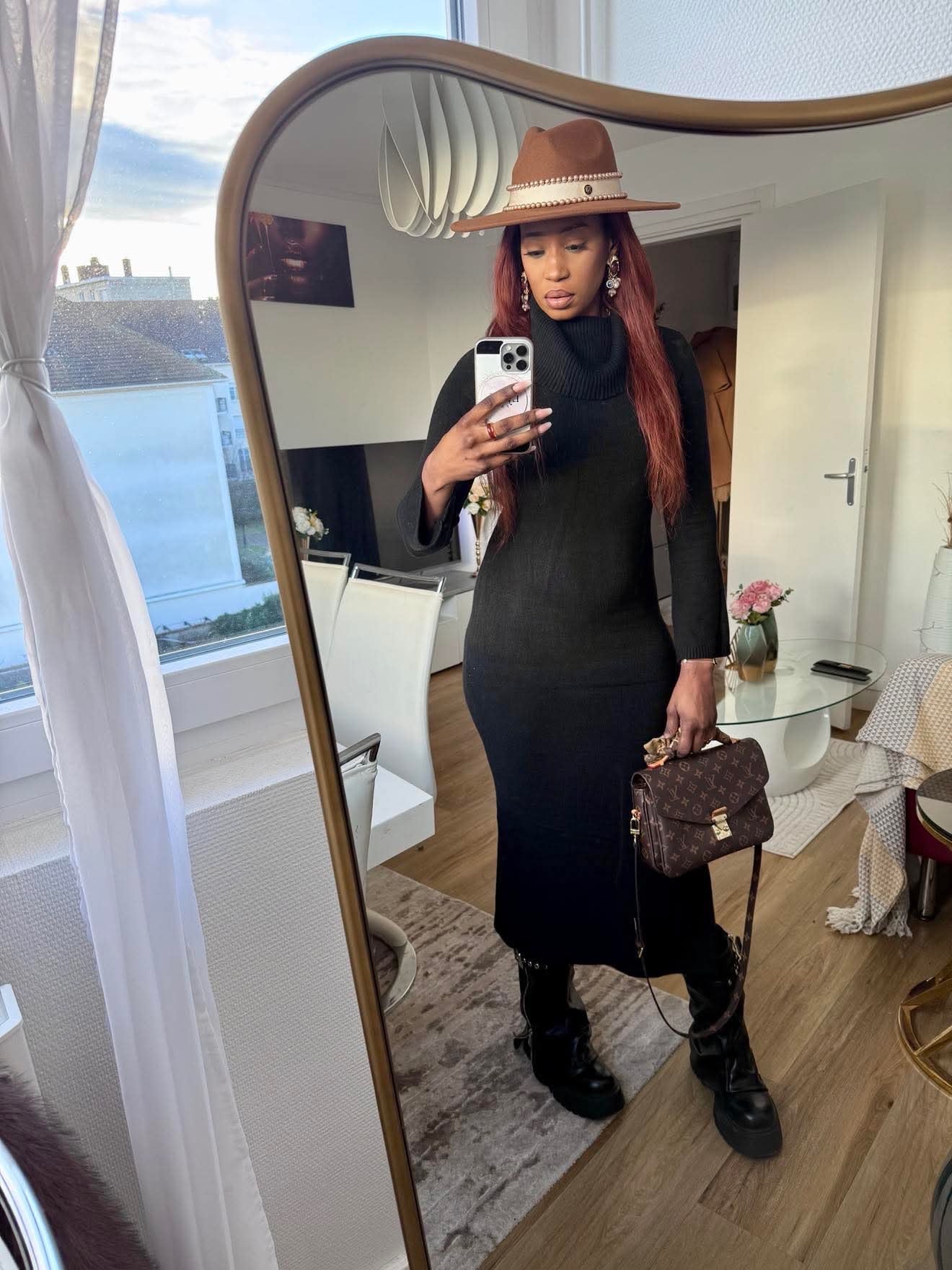 Robe pull avec col bateau