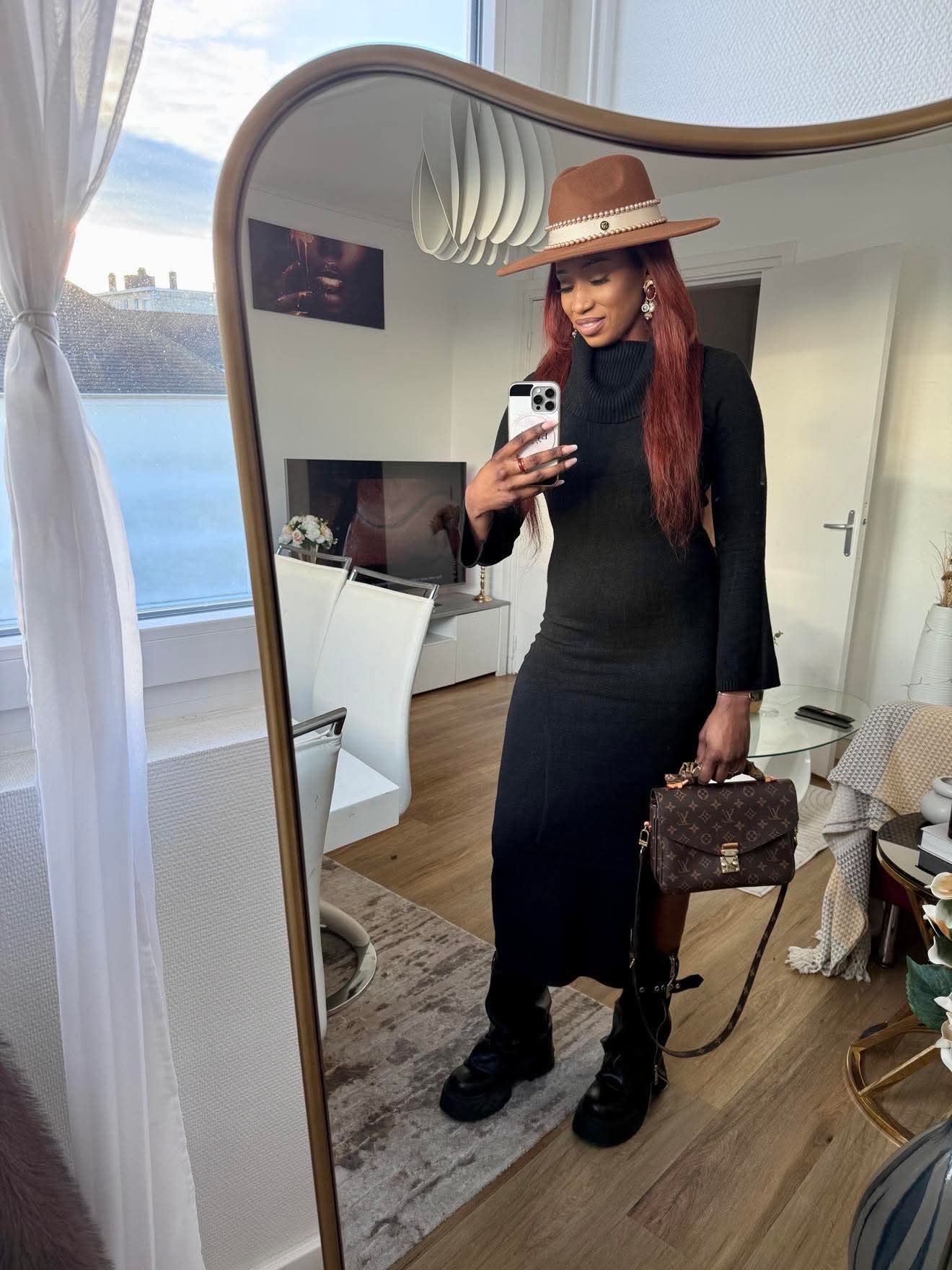 Robe pull avec col bateau