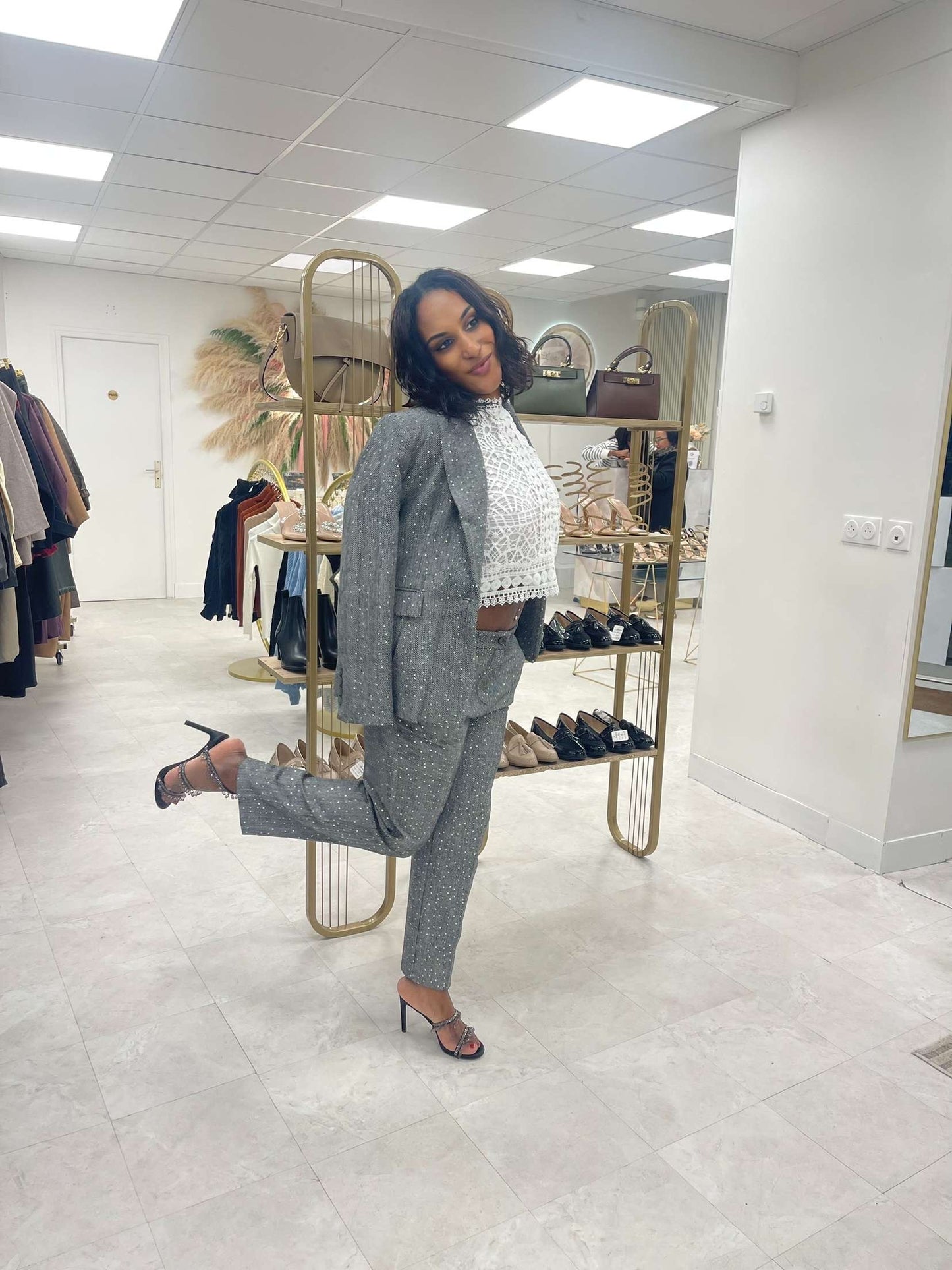 Veste tailleur brillant